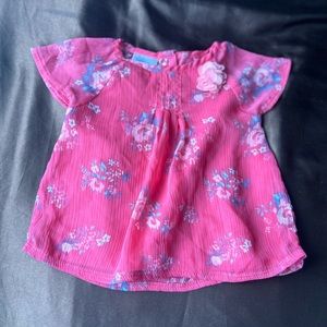 Girls flower shirt 3/6 months pink